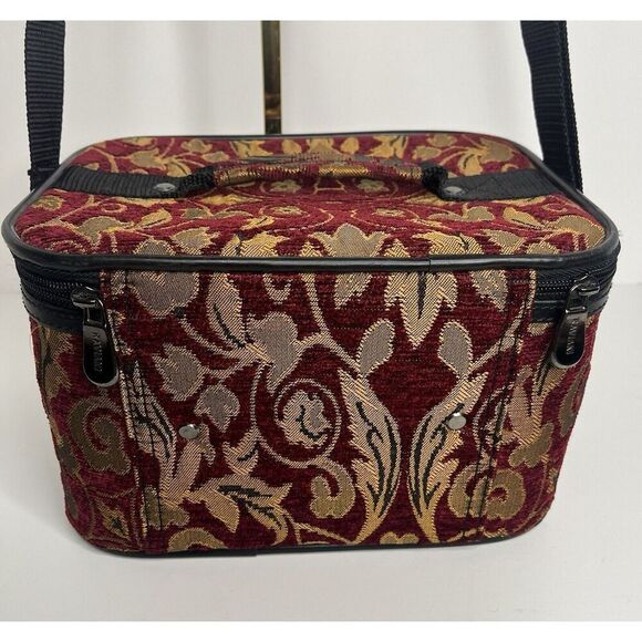 Raviani Red And Gold Tapestry Cosmetic‎ Bag - Picture 10 of 13
